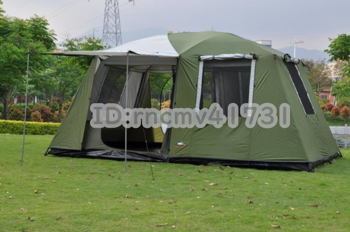 「81SHOP」品質保証 大型テント8人以上 2つのベッドルームと1つのリビングルーム アウトドア キャンプ 防雨/防風 /キャンプ/ピクニック拍卖