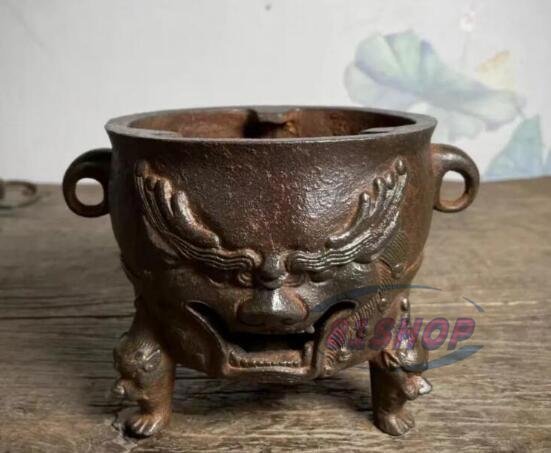 「81SHOP」美品★鋳鉄トラ顔炭ストーブ温酒煮茶置物住宅置物ストーブ高さ12 CM拍卖