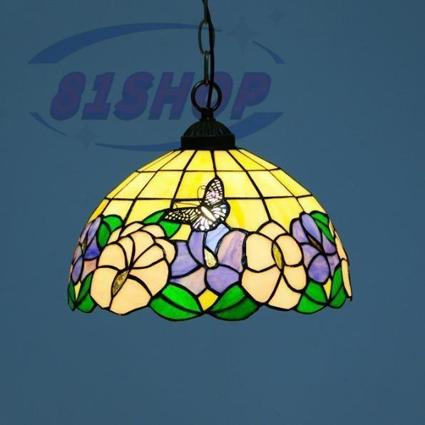 「81SHOP」特売!美品★ ステンドランプ ペンダントライト ステンドグラス 照明 ティファニー 花柄 通路用ランプ 装飾品 ベッドルーム用拍卖