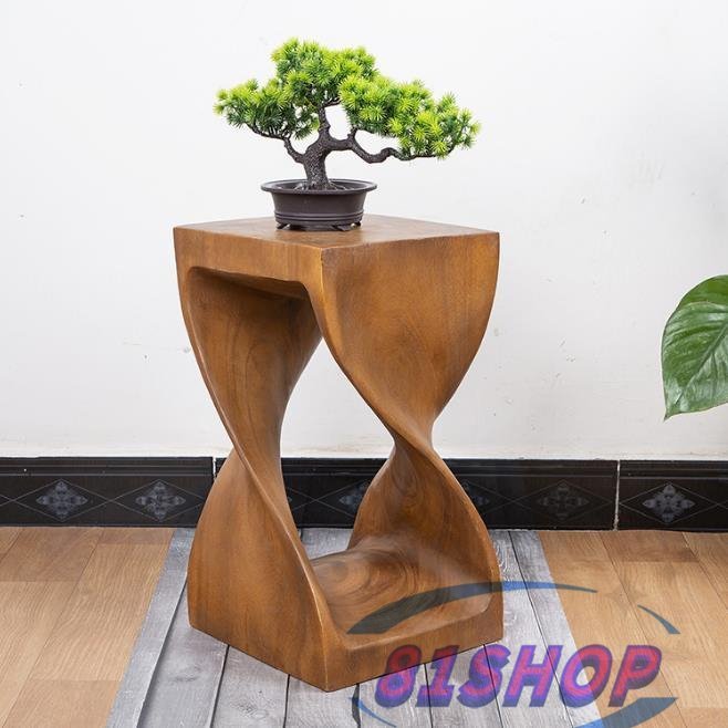 「81SHOP」 店長特選★品質保証★ィーク調 レトロ チーク 木製 椅子 花台 家庭用拍卖