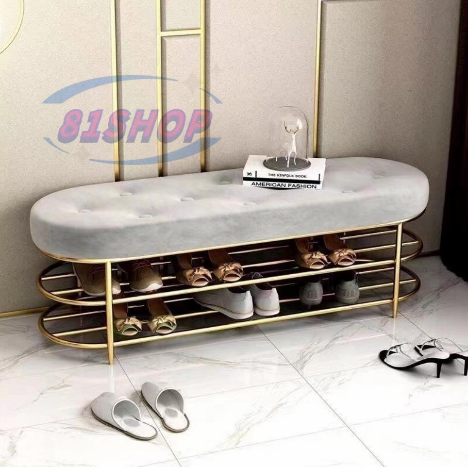 「81SHOP」品質保証☆ 北欧 ベルベット座面 背もたれなしソファーベンチ 玄関用ベンチ シンプル 寝室 ベッドの足元に置くフットベンチ拍卖