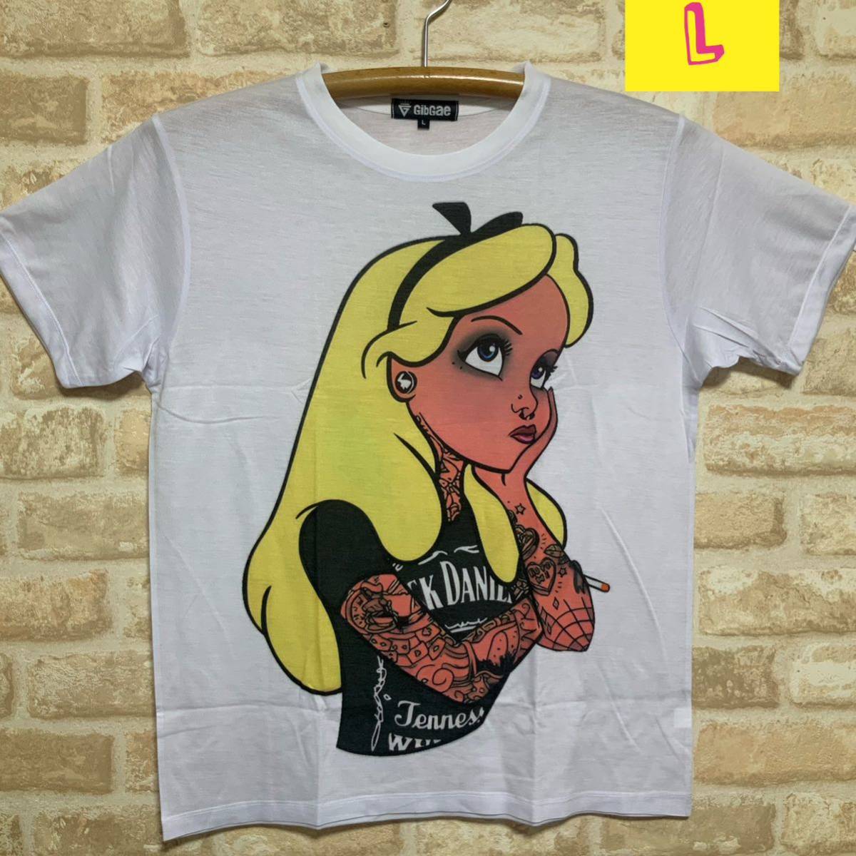 アリス パロディ ホワイト Tシャツ Lサイズ拍卖