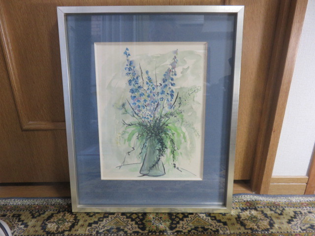 水彩画(80年頃フランス・パリの画廊で購入したもの)額入り拍卖