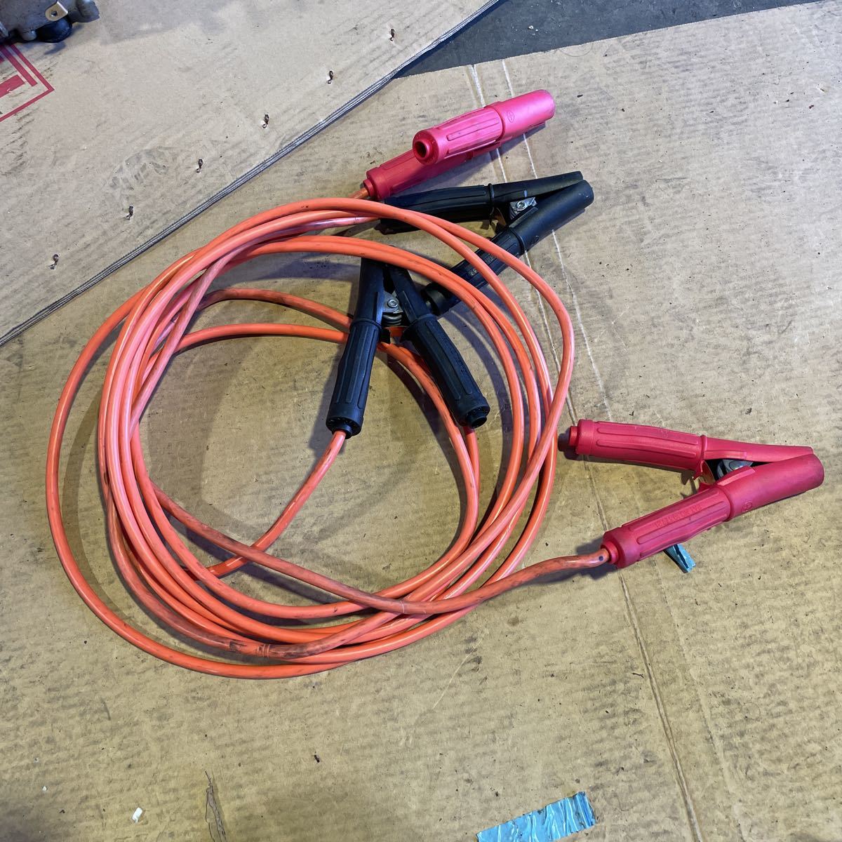 ブースターケーブル 軽量 ハイブリッドバッテリー用ケーブル流用 クランプ新品 3.3m 4トントラック等 持ち運び非常に楽拍卖