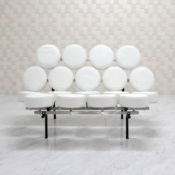 マシュマロチェア ジョージ・ネルソン ホワイト 本皮 レザー 本革 ソファ ソファー sofa デザイナーズ家具 パーソナルチェア拍卖