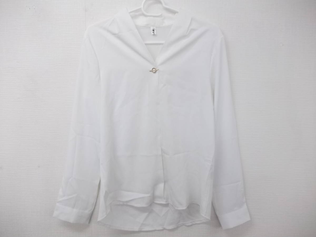 88-00738 送料無料 【中古品】 エムズモア Vネックブラウス レディース ホワイト拍卖