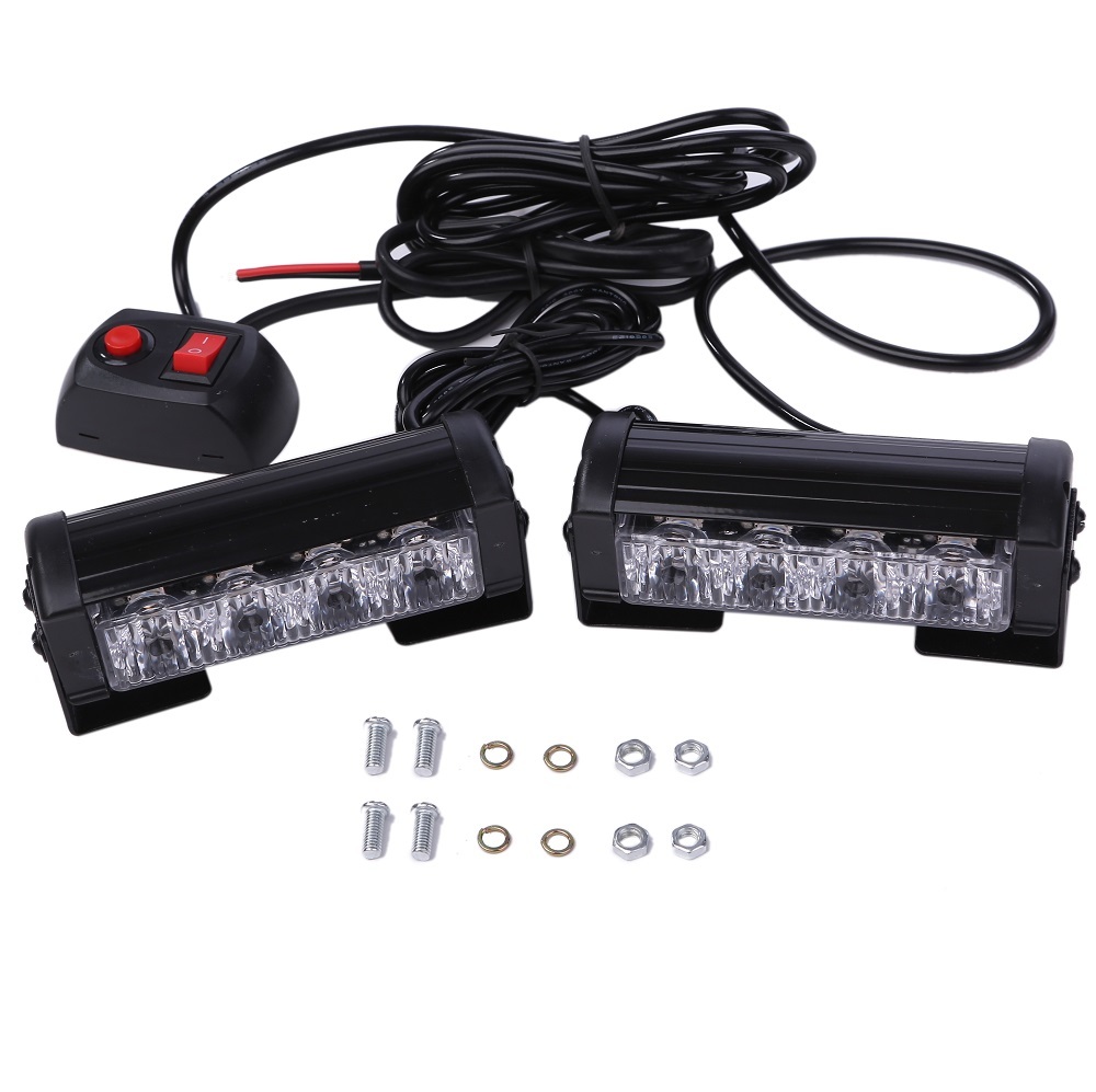 12V ストロボ ライト バー LED 2個 セット 緊急 警告灯 車 トラック トレーラー ランプ ブルー 青 KRB186拍卖