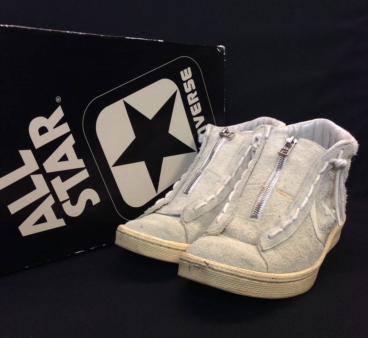 nonnative × CONVERSE ノンネイティブ コンバース PRO LEATHER プロレザー ハイカット スニーカー スウェード 白 メンズ 26.5cm拍卖