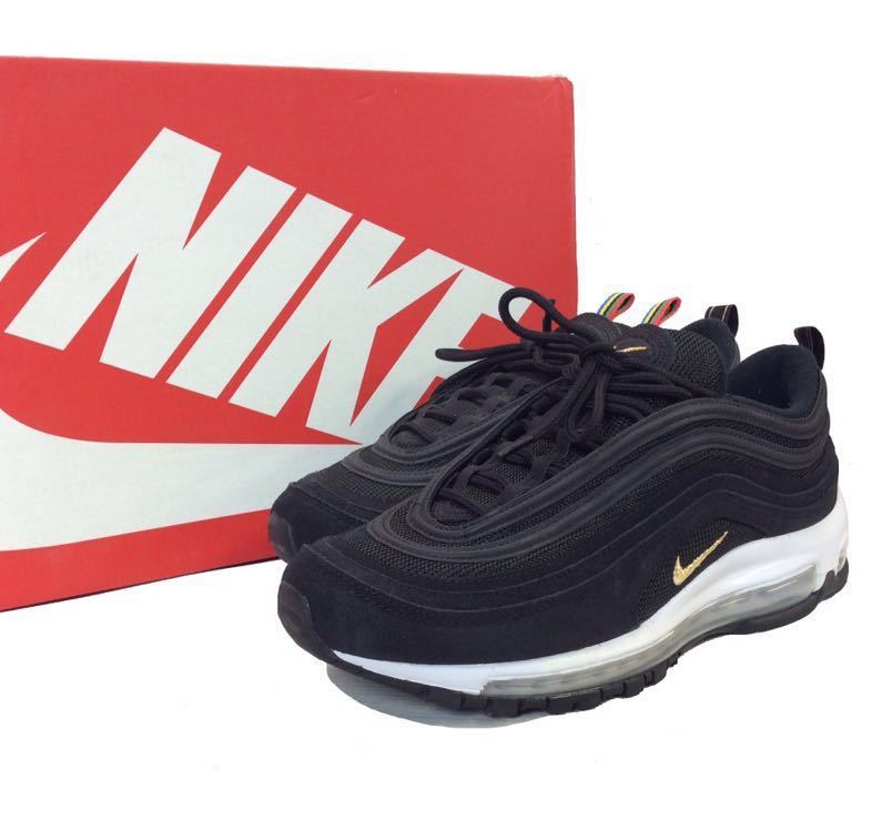 美品 NIKE ナイキ AIR MAX 97 QS エアマックス97 スニーカー ブラック ホワイト メンズ 26cm バッチ付き拍卖