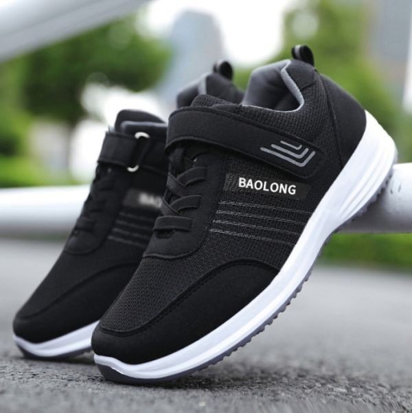 靴 【27cm】【s30 黒 】 結ばない靴紐 らくちん メンズ カジュアル シューズ スニーカー 靴 軽量 フラット 散歩 ハイキング スポーツ拍卖