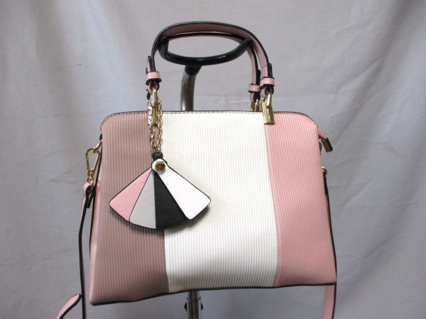 【P144】Fleur/フルール神戸◇2wayハンドバッグ チャーム付 斜め掛けOK W28cm拍卖