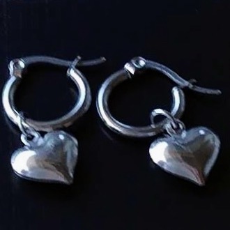 ステンレスフープピアスxステンレスハート2way拍卖