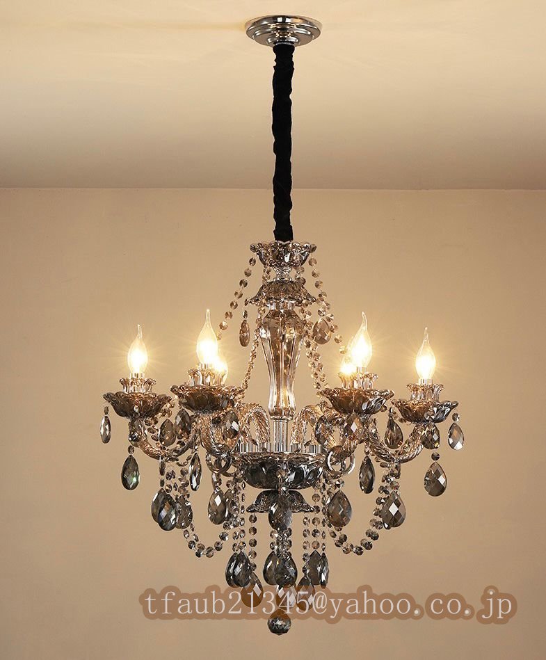 【ケーリーフショップ】高級LED シャンデリア照明 K9 クリスタルシャンデリア リビングルーム 寝室 ホテル モダンインテリア 6灯拍卖