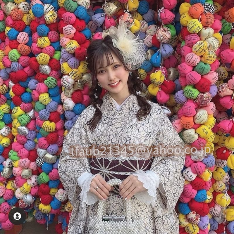 【ケーリーフショップ】レースの小紋着物 成人式 163CM 成人式 総レース 仕立て上がり単品 拍卖