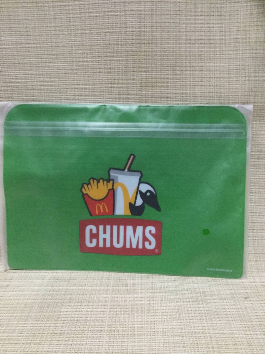 チャムス ジッパーポーチ グリーン(緑) 【マクドナルド/マック】 CHUMS スライダーポーチ,ビニールポーチ拍卖