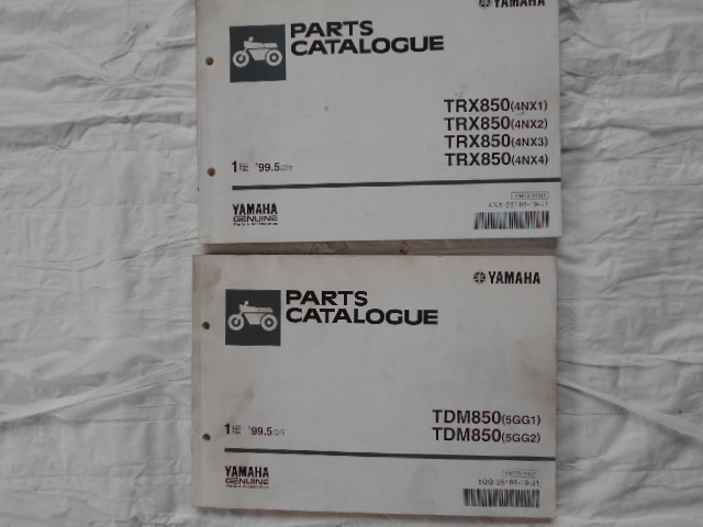YAMAHA TRX850・TDM850 パーツリスト 2冊 当時物拍卖