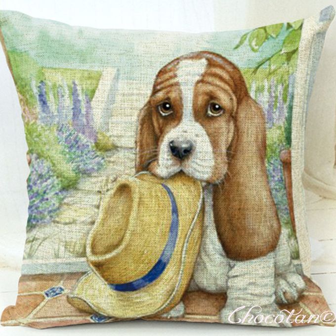 【送料無料】バセットハウンド G クッションカバー【新品】拍卖