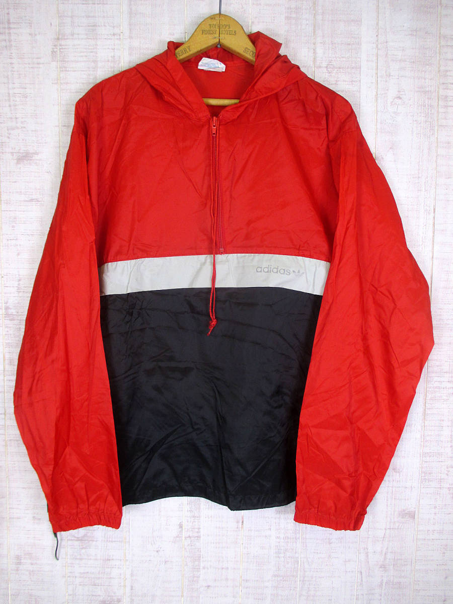 80's ADIDAS アディダス ヴィンテージ ナイロンパーカー アノラック L メール便拍卖