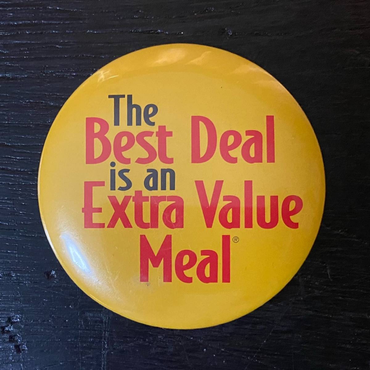 US ビンテージ Mcdonald's マクドナルド エクストラバリューミール  缶バッジ バッジ ピンバッジ バリューセット mcd-32拍卖