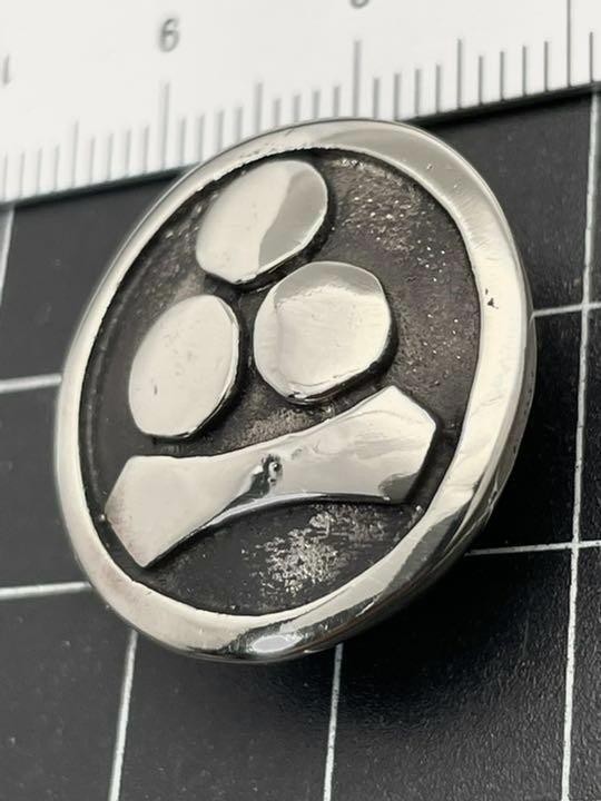 家紋コンチョ★丸に渡辺星★小★ジャーマンシルバー拍卖