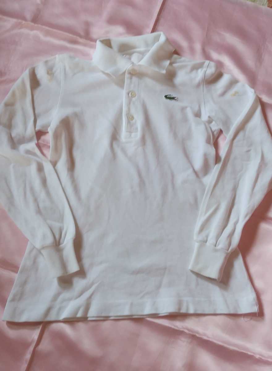 LACOSTE ラコステ 長袖ポロシャツ 白 中古品拍卖