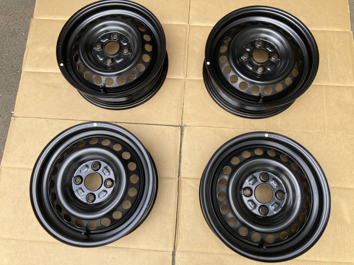 ☆ 極上 新車外し ダイハツ 純正 14in スチールホイール ホイールキャップ未装着 4本 タント ムーヴ キャンバス ミライース ピクシス ☆②拍卖