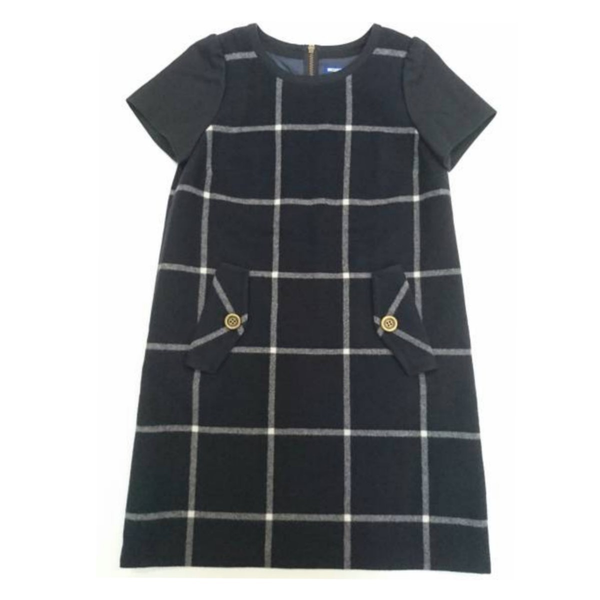 バーバリーブルーレーベル 濃紺 チェック ワンピース サイズ36 拍卖