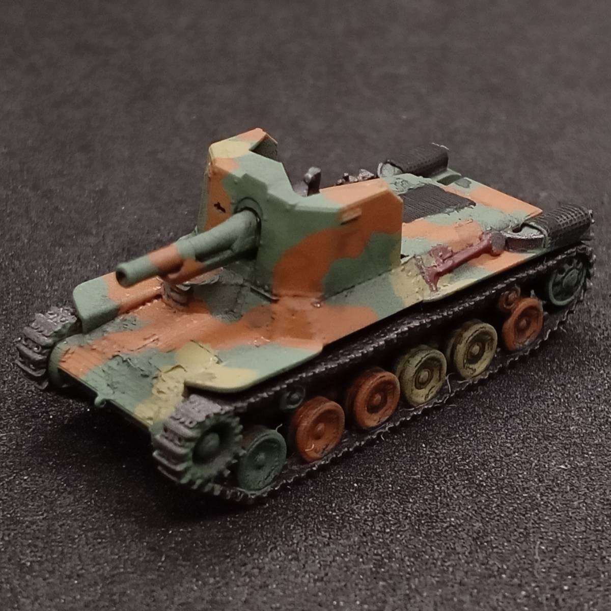 ●完成品1/144 一式10cm自走砲ホニ2,”ビルマで実戦投入!強力10cm自走砲!”3色迷彩,日本,WW2,自作ver拍卖