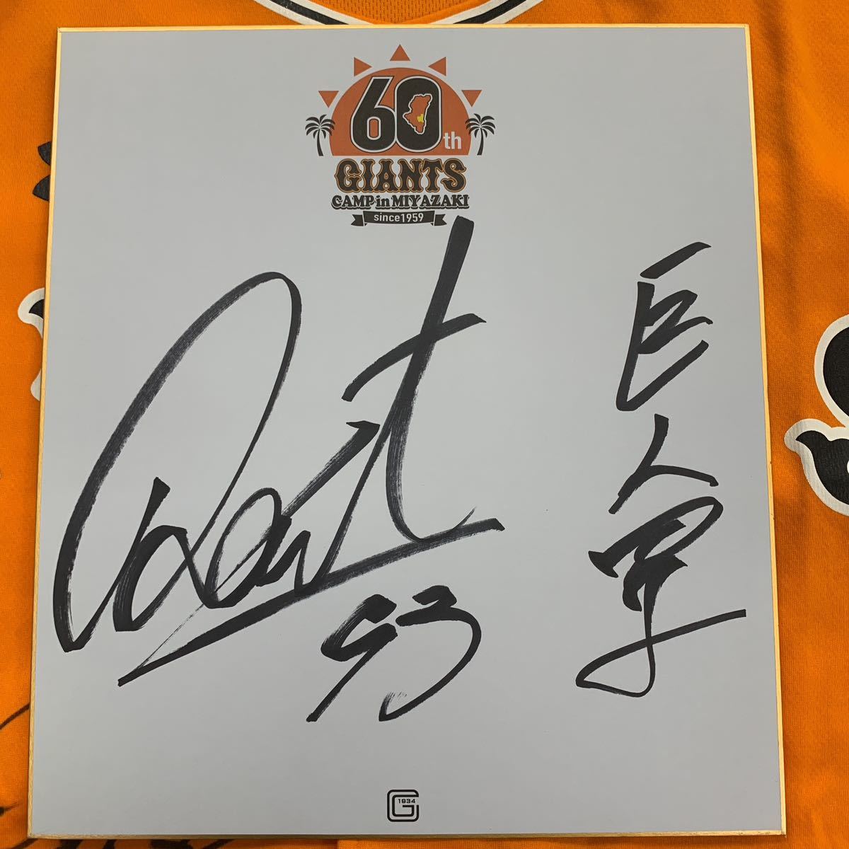 巨人 読売ジャイアンツ 湯浅 大選手のサイン入り2018宮崎キャンプ色紙拍卖