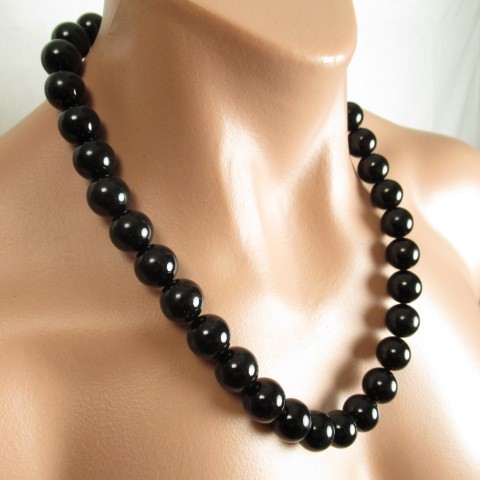 【ブラックオニキス16mm】天然石ネックレス パワーストーン Lサイズ拍卖