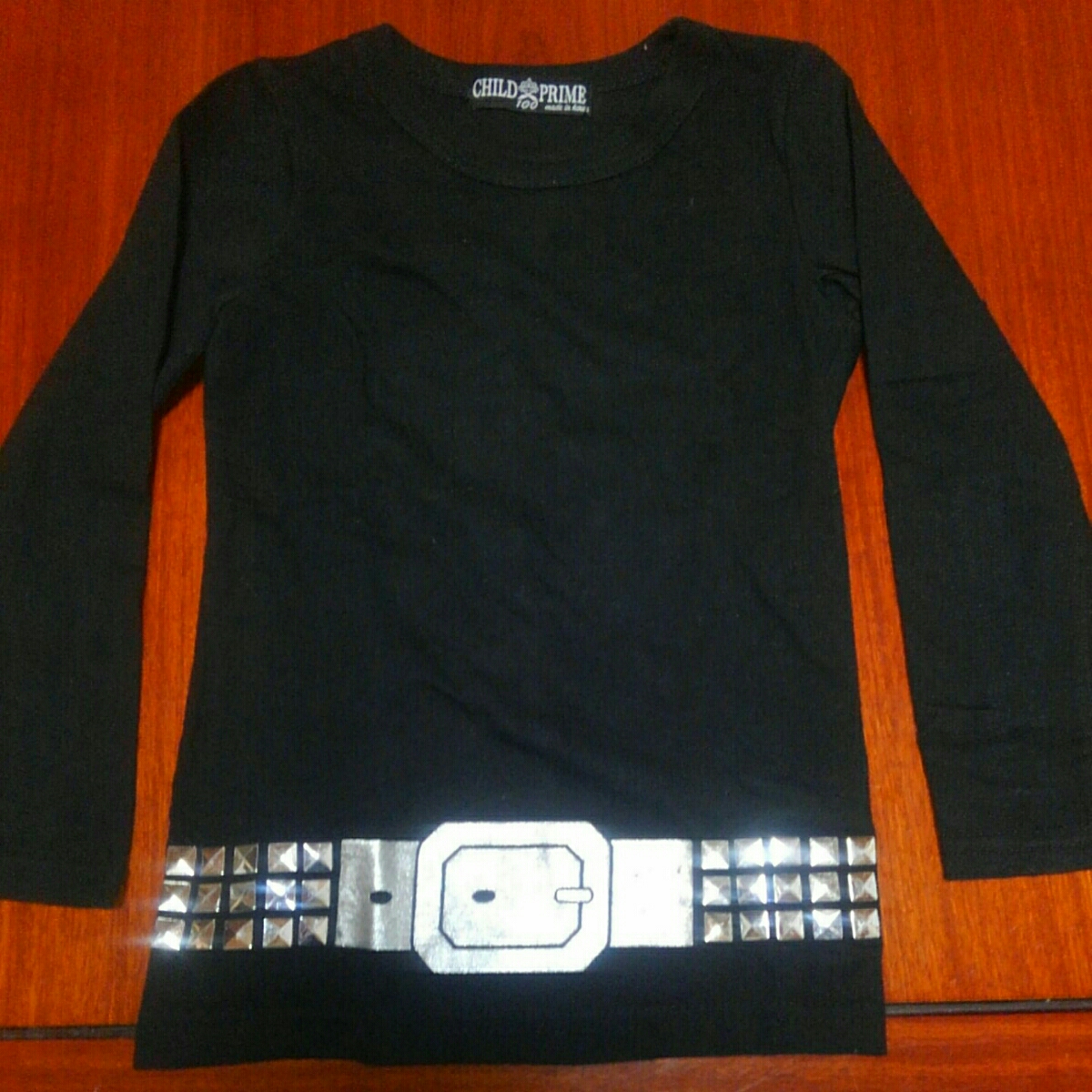 child prime 100㎝  ロンT 長袖シャツ 黒色 ベルト スタッズ付き 中古拍卖