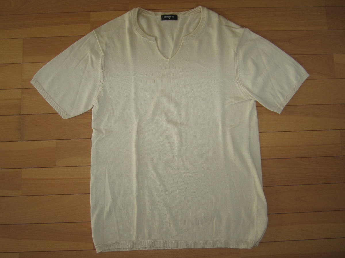 ★COMME CA ISM no.47-61KY96 キーネック 半袖サマーセーター★淡茶sizeM★拍卖