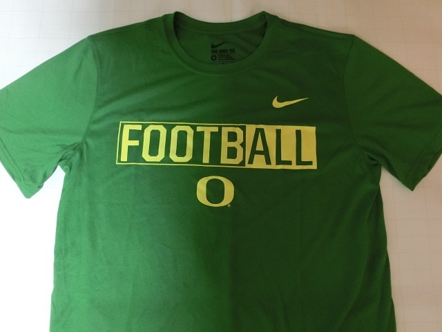 ★USA購入 激レア 【Nike】機能素材【DRI FIT】USカレッジ【OREGON DUCKS】オレゴン大学ダックス 【FOOTBALL】ロゴプリントT US XL GREEN拍卖