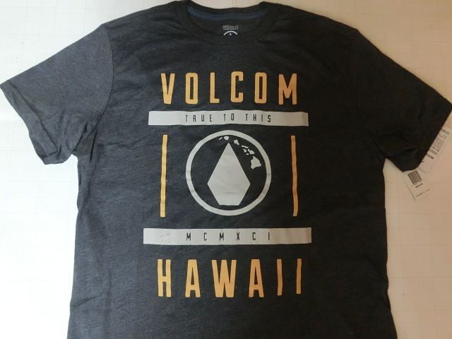 ◆激レア USA購入 【VOLCOM】ボルコム 【GIVEBACK SERIES】【HAWAII VOLCOM STONE 】ハワイ諸島 ロゴプリントTシャツUS Mサイズ BKグレー拍卖