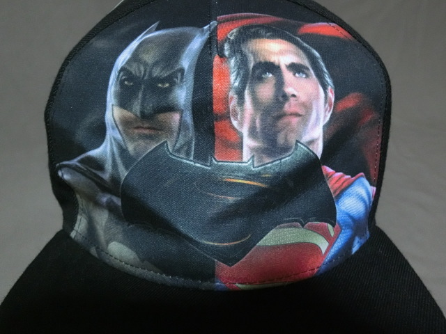 ★激レア USA購入 アメリカ人気キャラクター バットマン【BATMAN】vs スーパーマン【SUPER MAN】フォトプリント キャップ黒拍卖