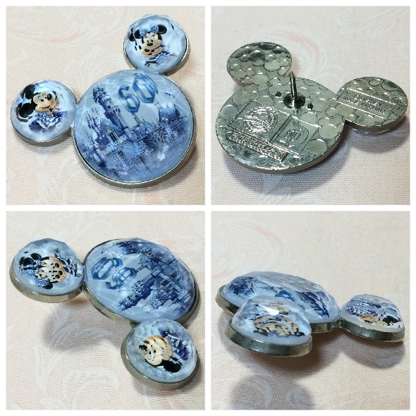 送料230円~ ※ピンの保護とめ具欠品 全長約3.5㎝ 60周年 ミッキー ミニー ディズニー ピンバッジ ピンズ カリフォルニア?拍卖