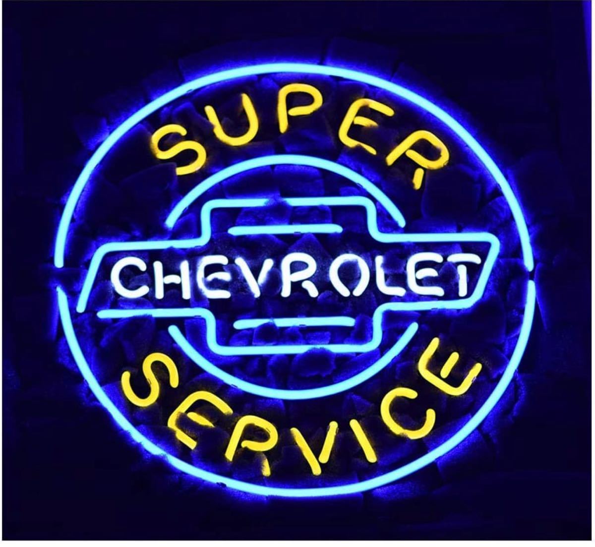 オリジナル CHEVROLET ネオン看板 サービスロゴ ガラス管ライト 直径37cm オーダー拍卖