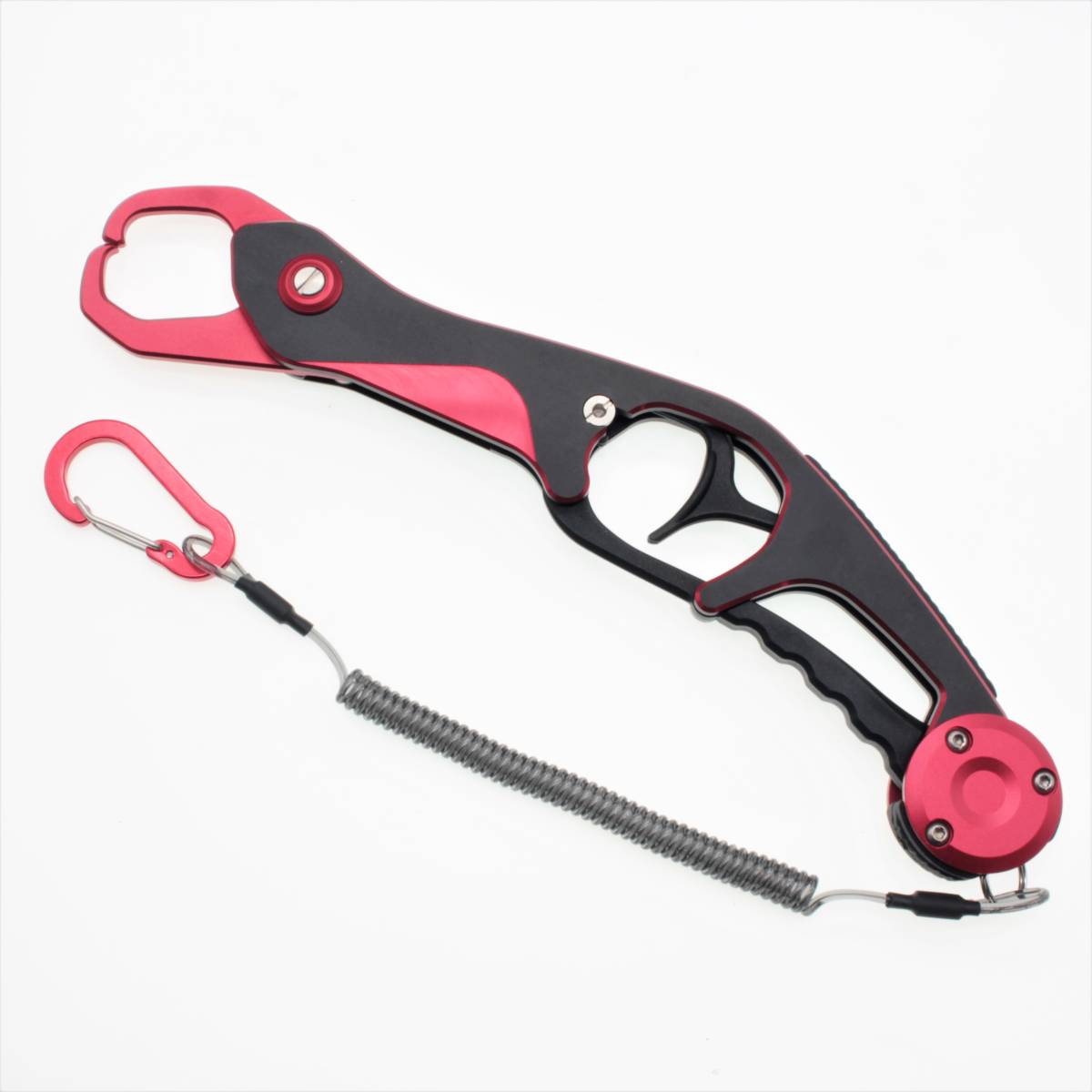 【送料無料】フィッシュグリップ 超軽量 アルミ製 魚掴み器 フィッシュキャッチャー レッド ルアー釣り シーバス拍卖