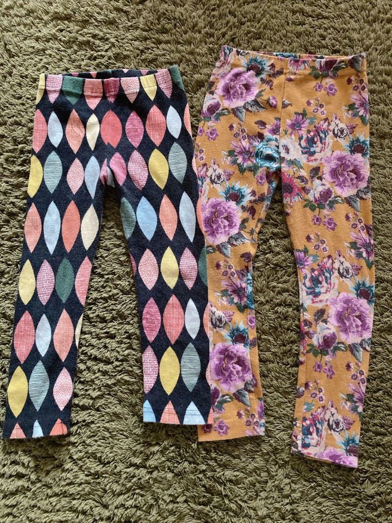 ベビー&キッズ【中古美品】サイズ:90cm スカッツ スウェット レギンス 花柄パンツ拍卖