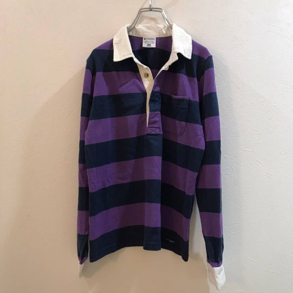 COLUMBIA/コロンビア レディース ボーダーラガーシャツ パープル紫 Mサイズ アウトドアキャンプ拍卖