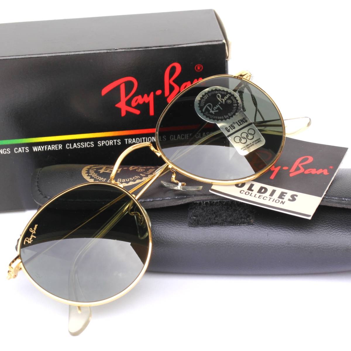 (29826)未使用デッドストックB&LボシュロムRayBanレイバンW0603ラウンドメタル サングラス50mm (MADE IN USAアメリカ ヴィンテージ80s 90s)拍卖
