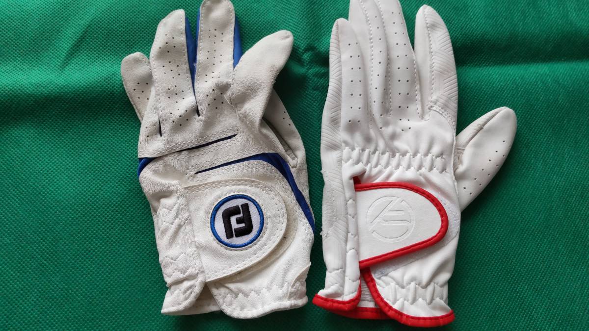 ★★フットジョイ FOOTJOY 他 ゴルフグローブ 左手2枚組 Sサイズ 21~22㎝ (白)E21-26拍卖