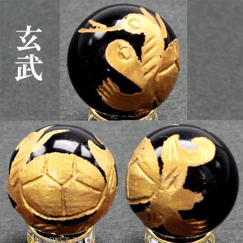天然石 金彫り 四色 四神獣 ビーズ(玄武)【粒売り】約12mm 玄武 〔RYC23-4〕拍卖