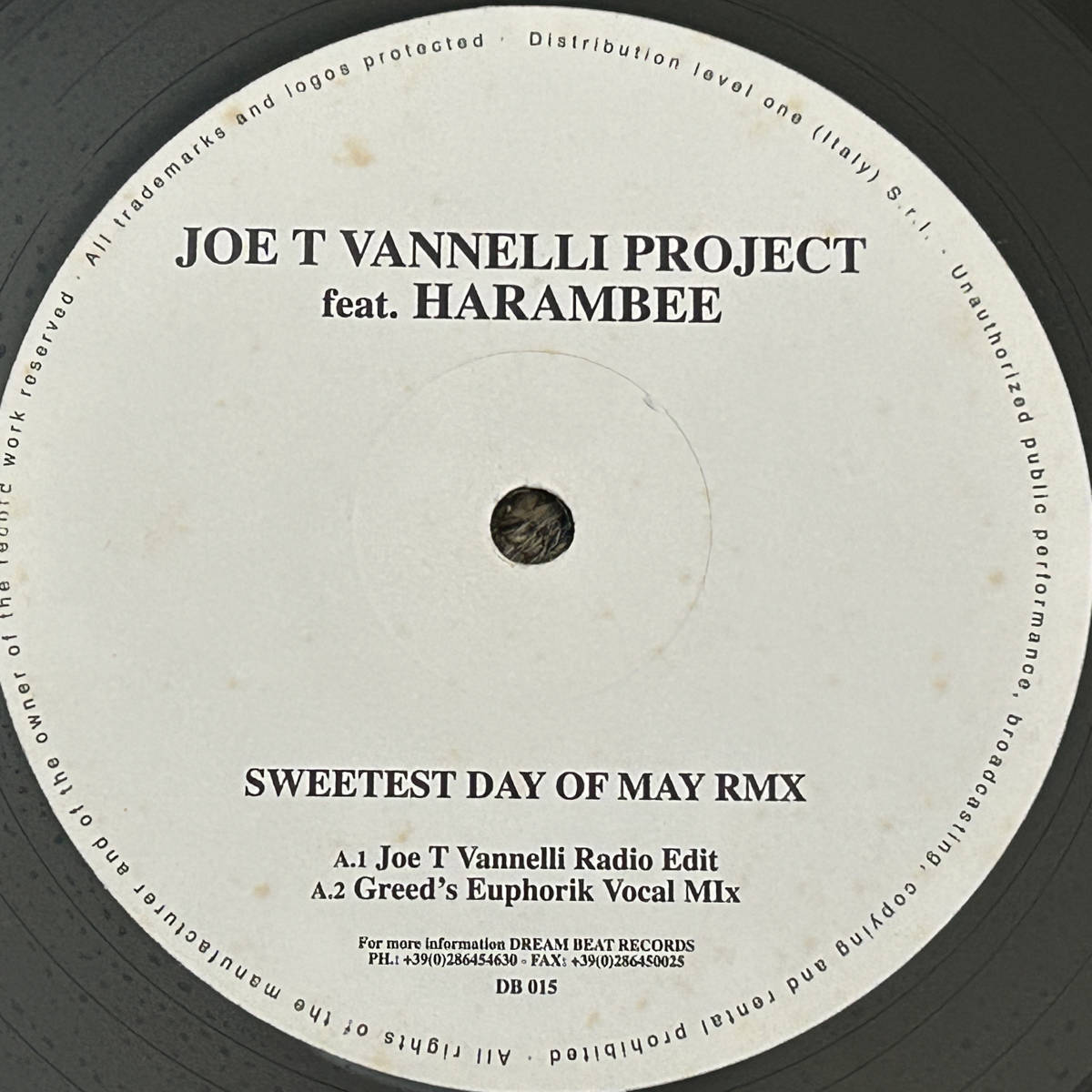 試聴 名曲 Joe T. Vannelli Project Feat. Harambee Sweetest Day Of May RMX GREEDによるREMIX拍卖