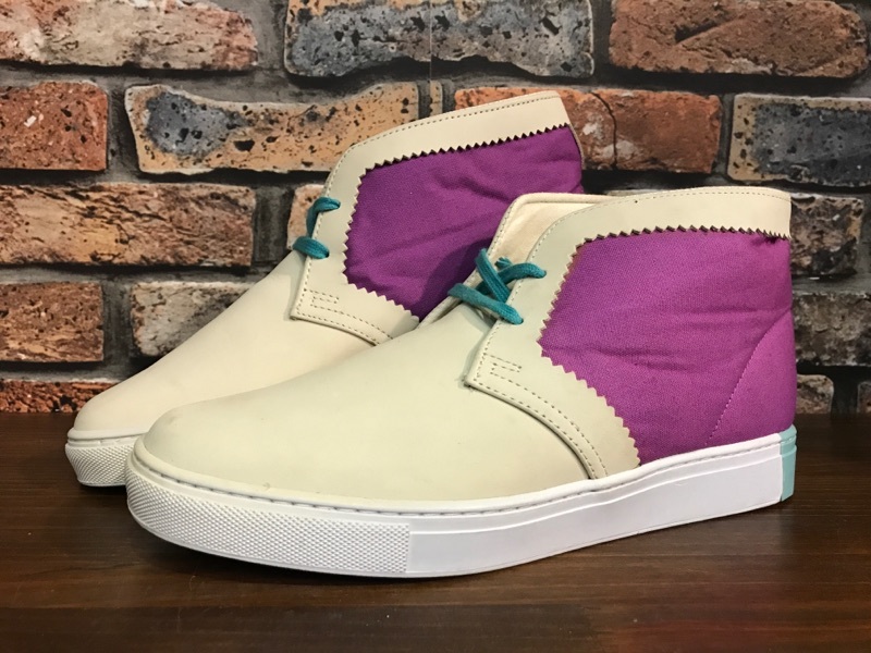 E272 未使用 スニーカー ALIFE CHUCK NATIVE エーライフ おしゃれ 人気 コーデ ストリート レザー ヌバック パープル 紫 白 美品 / 27.5cm拍卖