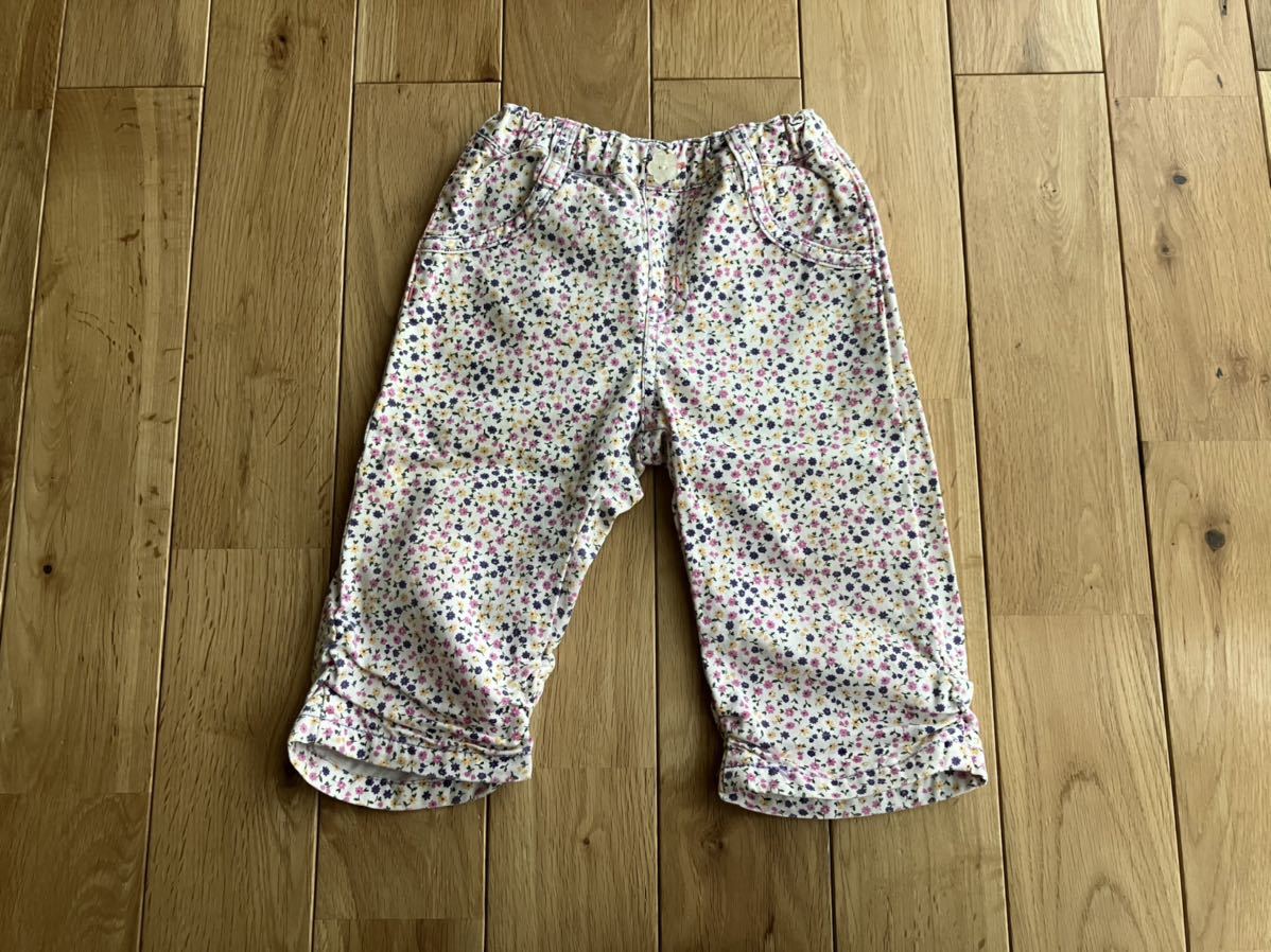 女の子 ベビー 小花柄 七分丈 ズボン パンツ 90センチ拍卖
