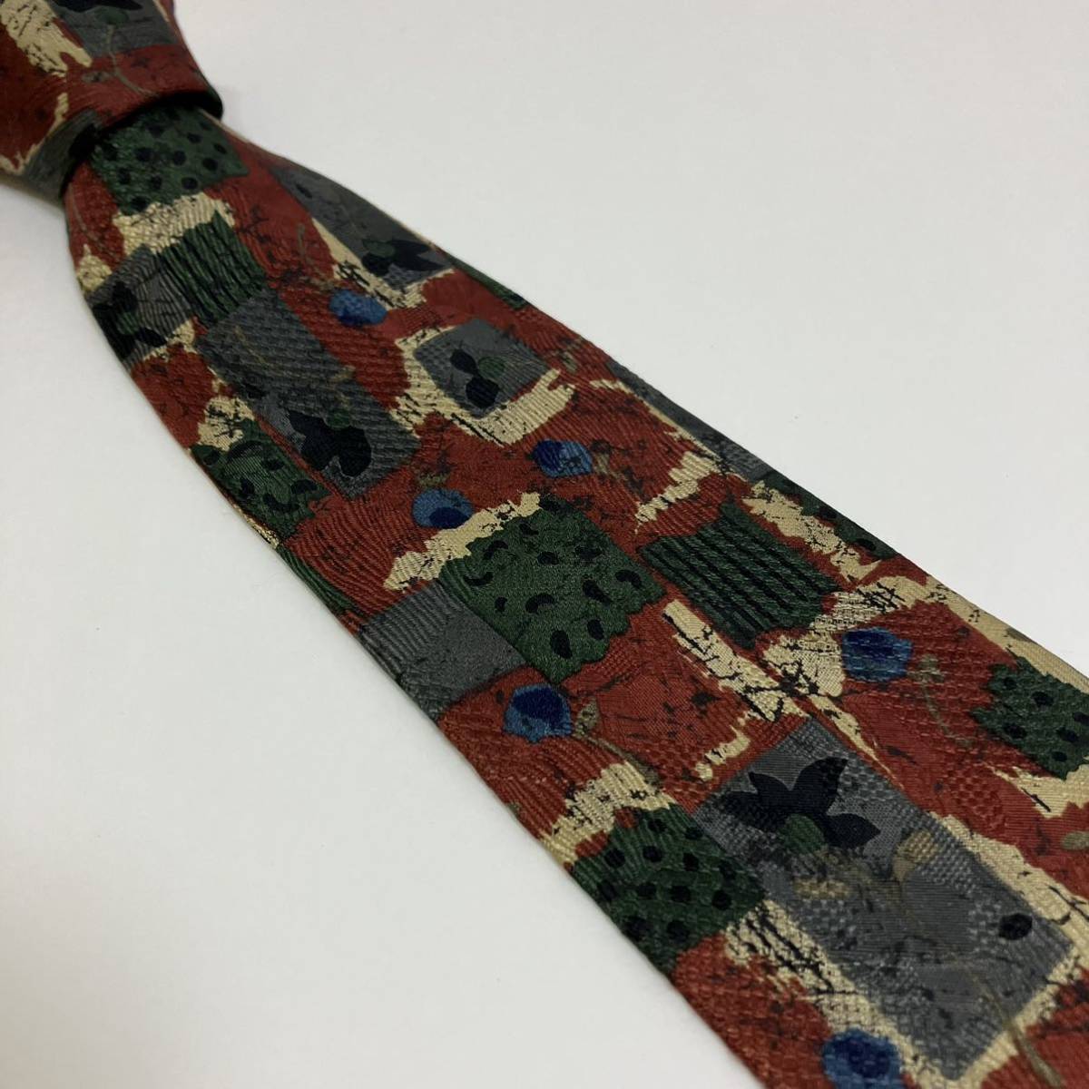 ROLAND EVELINE PARIS アート デザイン シルク ネクタイ ダービータイ レギュラータイ 古着拍卖