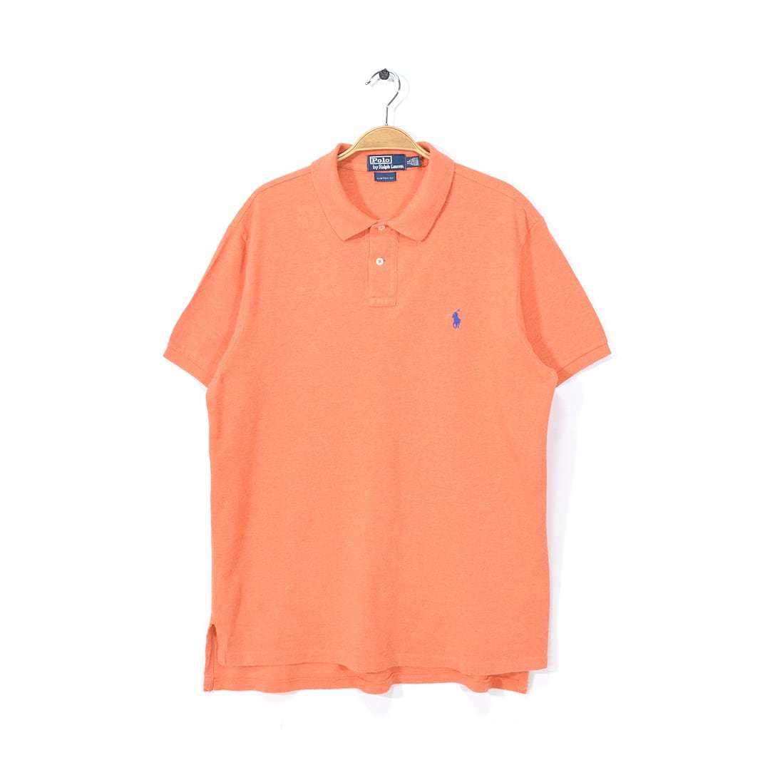 【送料無料】ラルフローレン 鹿の子 ポロシャツ オレンジ RALPH LAUREN サイズXL 古着 @CC0148拍卖