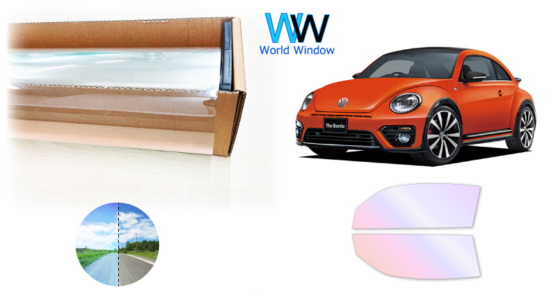 遮熱 オーロラ(グロウゴースト91) ワーゲン ザ・ビートル (16CBZ) カット済みフィルム フロントドアセット拍卖