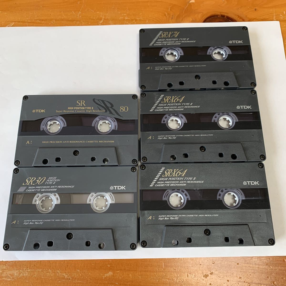 3. カセットテープ TDK SR 30分X1本 80分X1本 SR-X 64分X2本 74X4本 8本セット ハイポジション 録音済か不明 中古品 美品 送料無料拍卖